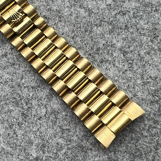ROLEX VERY RARE 18KT YG PRESIDENT BRACELET D'AGOSTO 14 LINKS 20MM ENDLINKS FOR SERPICO Y LAINO DAY DATE GMT FLAWLESS - Image 2